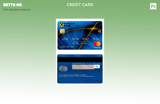 Модерен стил Шаблон за мастер картички на Словачка Рајфајзен Банка